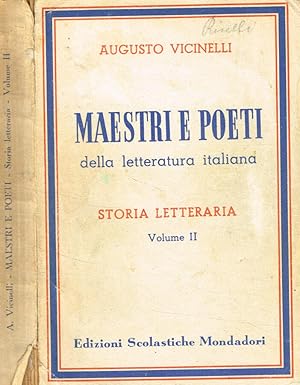 Bild des Verkufers fr Maestri e poeti della letteratura italiana vol.II zum Verkauf von Biblioteca di Babele