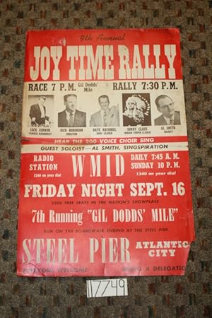 Seller image for 9th Annual Joy Time Rally Steel Pier Atlantic City Jack Connor Dick Robinson Dave Krehbiel Sonny Claus Al Smith for sale by Princeton Antiques Bookshop