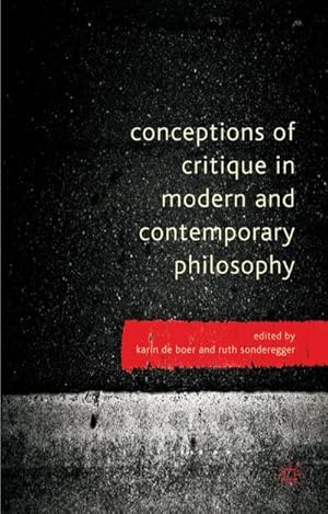 Seller image for Conceptions of Critique in Modern and Contemporary Philosophy for sale by AHA-BUCH GmbH