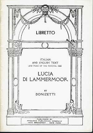 Immagine del venditore per Lucia Di Lammermoor: Libretto venduto da fourleafclover books