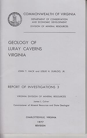 Bild des Verkufers fr Geology of Luray Caverns Virginia zum Verkauf von Robinson Street Books, IOBA