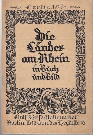 Bild des Verkufers fr Die Lnder am Rhein in Buch und Bild. zum Verkauf von Antiquariat Carl Wegner