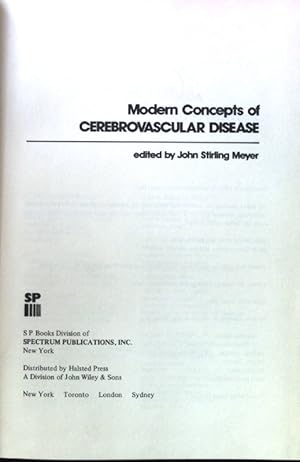 Bild des Verkufers fr Meyer Modern Concepts of Cerebrovascula; zum Verkauf von books4less (Versandantiquariat Petra Gros GmbH & Co. KG)