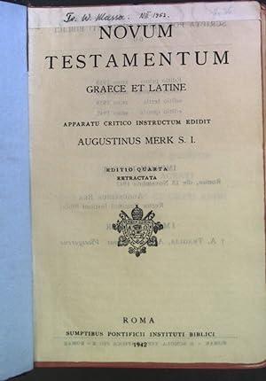 Bild des Verkufers fr Novum Testamentum: graece et latine zum Verkauf von books4less (Versandantiquariat Petra Gros GmbH & Co. KG)