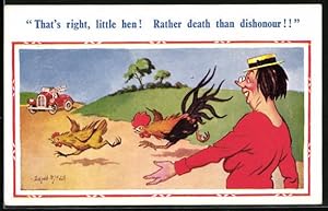 Seller image for Knstler-Ansichtskarte Donald McGill: That`s right, little hen, Rather death than dishonour! for sale by Bartko-Reher