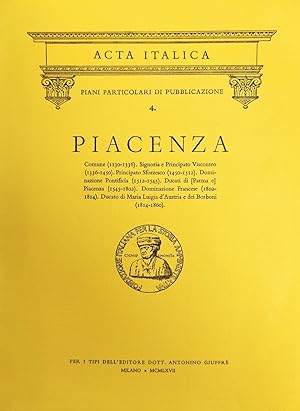 Image du vendeur pour PIACENZA (1130 - 1860) mis en vente par libreria minerva