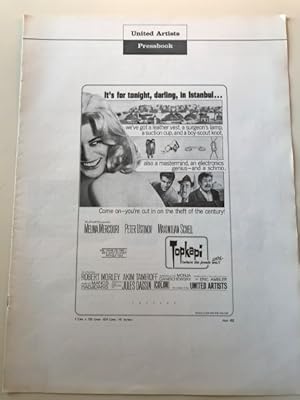 Imagen del vendedor de Topkapi Pressbook 1964 Melina Mercouri, Peter Ustinov, Maximilian Schell a la venta por AcornBooksNH