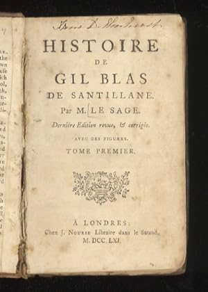Histoire de Gil Blas de Santillane [.] Derniére Edition revue, & corrigée. Avec des figures. Tome...