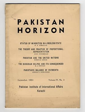 PAKISTAN Horizon. Volume IV, No. 3.September 1951.
