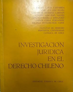 Imagen del vendedor de Investigacin jurdica en el derecho chileno a la venta por Librera Monte Sarmiento