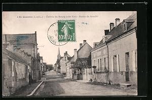 Carte postale St-Quentin, Entrée du Bourg côté Est, Route de Genillé