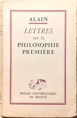 Lettres sur la philosophie première