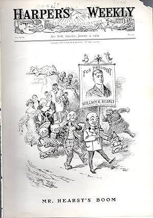 Imagen del vendedor de ENGRAVING: "Mr. Hearst's Boom".engraving from Harper's Weekly, January 9, 1904 a la venta por Dorley House Books, Inc.