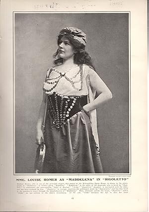 Immagine del venditore per PRINT: "Mme. Louise Homer as 'Maddelina' in Rigoletto". photos from Harper's Weekly, January 9, 1904 venduto da Dorley House Books, Inc.