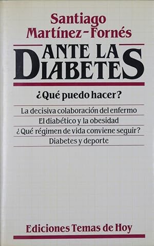 Seller image for Ante la diabetes for sale by Librera Alonso Quijano
