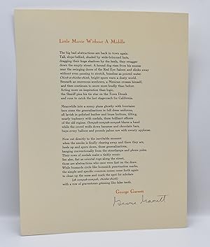 LITTLE MOVIE WITHOUT A MIDDLE; [Limited edition signed broadside print]