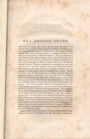 Abigail Adams (A short disbound biographical sketch rebound in black buckram with her portrait on...
