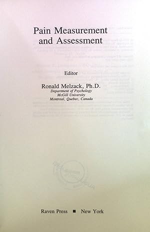 Immagine del venditore per Pain Measurement and Assessment venduto da books4less (Versandantiquariat Petra Gros GmbH & Co. KG)