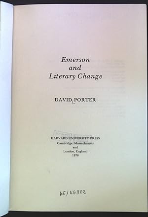 Seller image for Emerson and Literary Change for sale by books4less (Versandantiquariat Petra Gros GmbH & Co. KG)