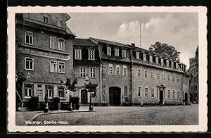 Ansichtskarte Weimar, Goethe-Haus und Gasthaus zum weissen Schwan