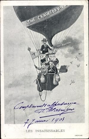 Ansichtskarte / Postkarte Les Insaisissables, Ballon-Fahrt, The Crawford, 100 Millions, Geld, Sch...