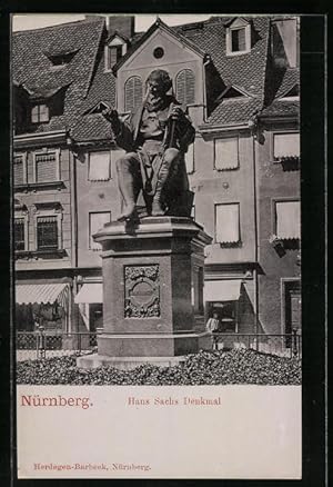 Bild des Verkufers fr Ansichtskarte Nrnberg, Hans Sachs Denkmal zum Verkauf von Bartko-Reher