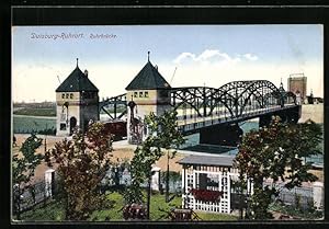 Ansichtskarte Duisburg, Ruhrbrücke mit Kleingarten