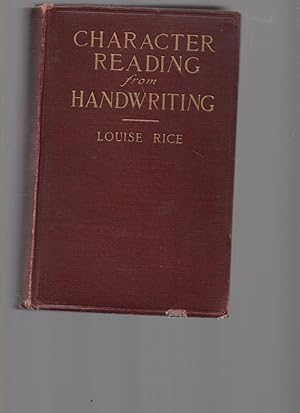 Seller image for Character Reading from Handwriting for sale by Mossback Books