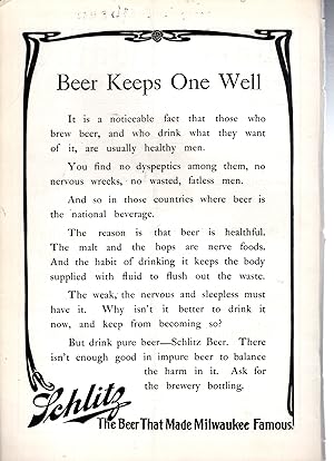 Seller image for ADVERTISEMENT: "Beer Keeps One Well".ad from Harper's Weekly, January 16, 1904 for sale by Dorley House Books, Inc.
