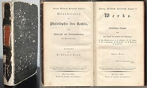 Bild des Verkufers fr Grundlinien der Philosophie des Rechts, oder Naturrecht und Staatswissenschaft im Grundrisse. Herausgegeben von Eduard Gans. zum Verkauf von Antiquariat A. Suelzen