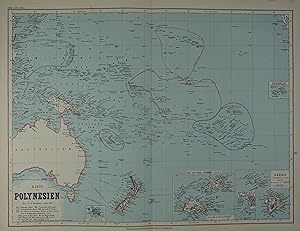 Karte von Polynesien. Gezeichnet v. E. G. Ravenstein aus "Meyer`s Hand-Atlas". Hildburghausen, Bi...
