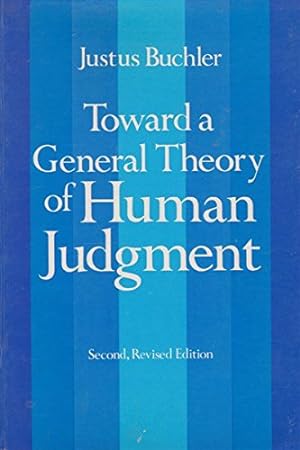 Image du vendeur pour Toward a General Theory of Human Judgment mis en vente par Redux Books