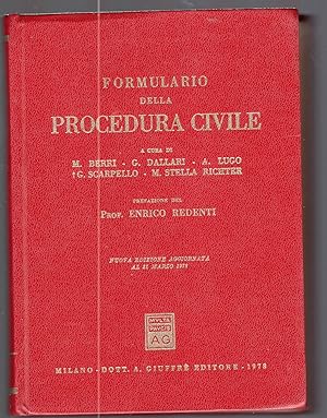 Image du vendeur pour Formulario della Procedura Civile ( 1978) mis en vente par MULTI BOOK