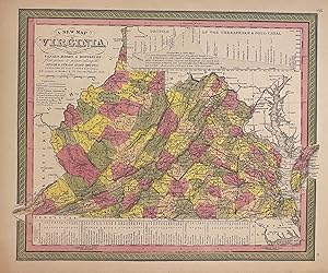 A New Map of Virginia with its Canals, Roads, & Distances