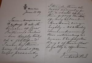 Seller image for Facsimile of Autographed Letter Signed by Queen Victoria, 1884. for sale by Wittenborn Art Books