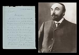 Imagen del vendedor de J.-H. Rosny an (1856-1940) - Lettre autographe signe + Photo - 1913 a la venta por PhP Autographs