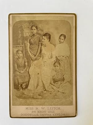 Sri Lankan Girls and teacher Cabinet Cabinet card Photograph - Circa 1880s