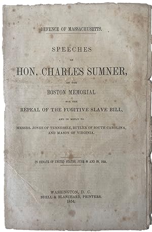 Massachusetts Senator and Abolitionist Charles Sumner Argues for and End to The Fugitive Slave Bi...