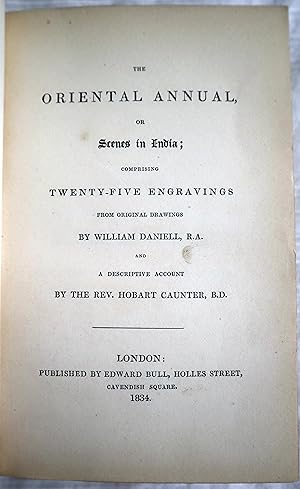 Seller image for THE ORIENTAL OR SCENES IN INDIA COMPRISING TWENTY-FIVE ENGRAVINGS FROM ORIGINAL DRAWINGS BY WILLIAM DANIELL, R.A. for sale by Luis Porretta Fine Arts