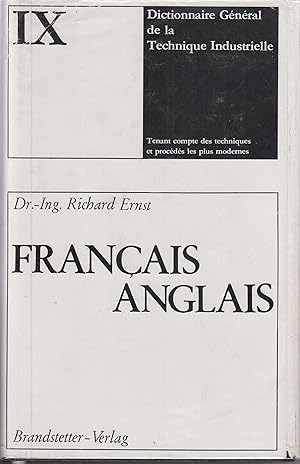 Bild des Verkufers fr Comprehensive Dictionary of Engineering & Technology (Francais/Anglais volume 9 & .English/French 10) zum Verkauf von Robinson Street Books, IOBA