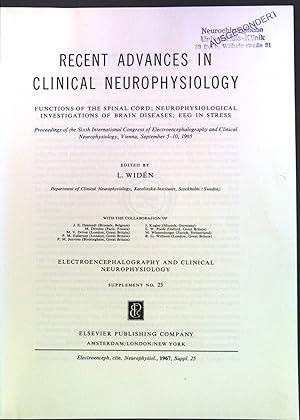 Seller image for Recent advances in clinical Neurophysiology: Functions of the spinal cord; Neurophysiological Investigations of Brain diseases; EEG in Stress for sale by books4less (Versandantiquariat Petra Gros GmbH & Co. KG)