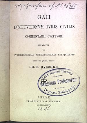 Seller image for Gaii institutionum iuris civilis commentarii quattuor for sale by books4less (Versandantiquariat Petra Gros GmbH & Co. KG)