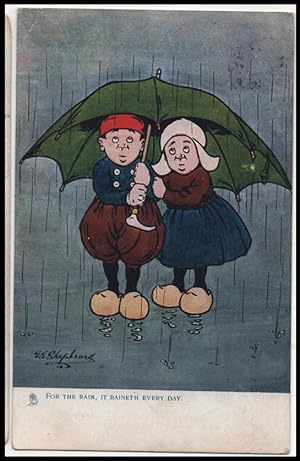 Image du vendeur pour Dutch kids postcard: For the Rain, It Raineth Every Day mis en vente par Mobyville