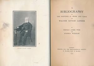 Seller image for A Bibliography of the Writings in Prose and Verse of Walter Savage Landor for sale by Barter Books Ltd