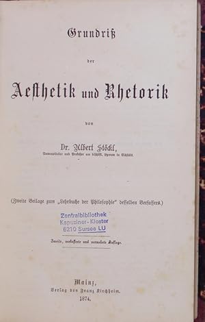 Bild des Verkufers fr Grundriss der Aesthetik und Rhetorik. Ed. 2. zum Verkauf von Antiquariat Bookfarm