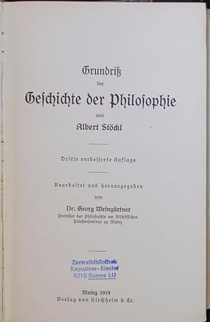 Bild des Verkufers fr Grundri der Geschichte der Philosophie. Ed. 3. zum Verkauf von Antiquariat Bookfarm