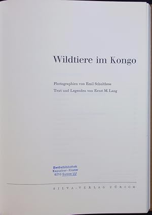 Bild des Verkufers fr Wildtiere im Kongo. zum Verkauf von Antiquariat Bookfarm