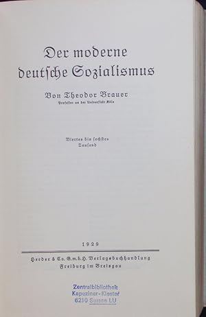Seller image for Der moderne deutsche Sozialismus. for sale by Antiquariat Bookfarm