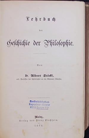 Bild des Verkufers fr Lehrbuch der Geschichte der Philosophie. zum Verkauf von Antiquariat Bookfarm