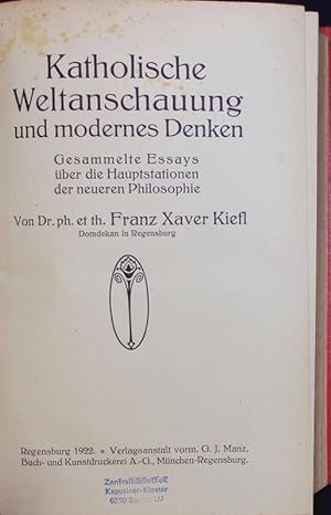 Seller image for Katholische Weltanschauung und modernes Denken. Gesammelte Essays. for sale by Antiquariat Bookfarm